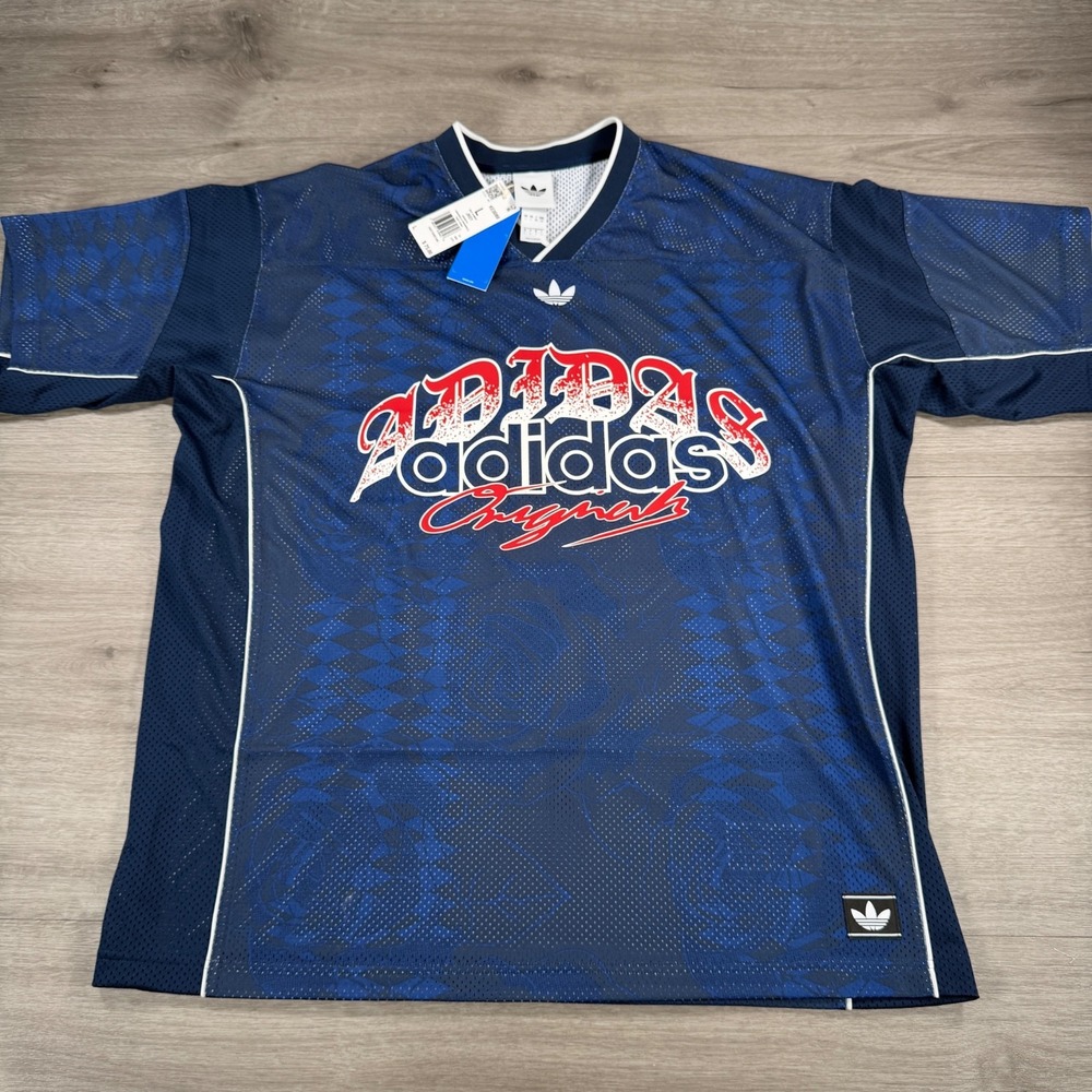 Adidas Originals Roses Jersey Trefoil Mesh Shirt Loose Baggy Steetwear KE0088